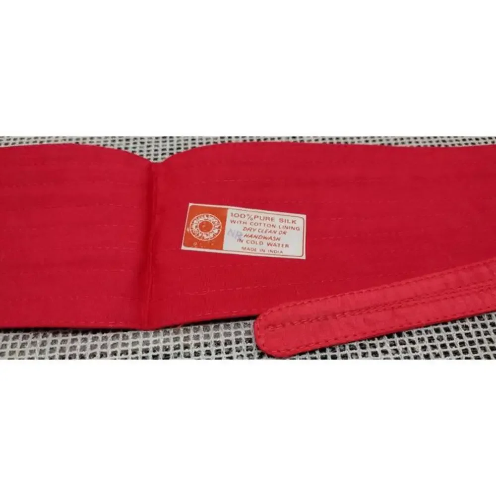 Vintage Silk Sash Belt Salmon Pink India Made Vintage Bohemian OBI WRAP KIMONO